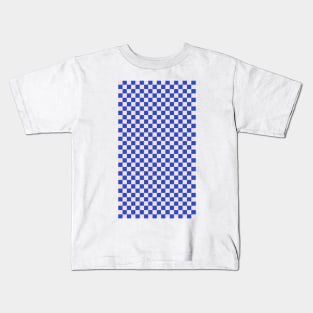 retro pink and blue checkered gingham pattern Kids T-Shirt